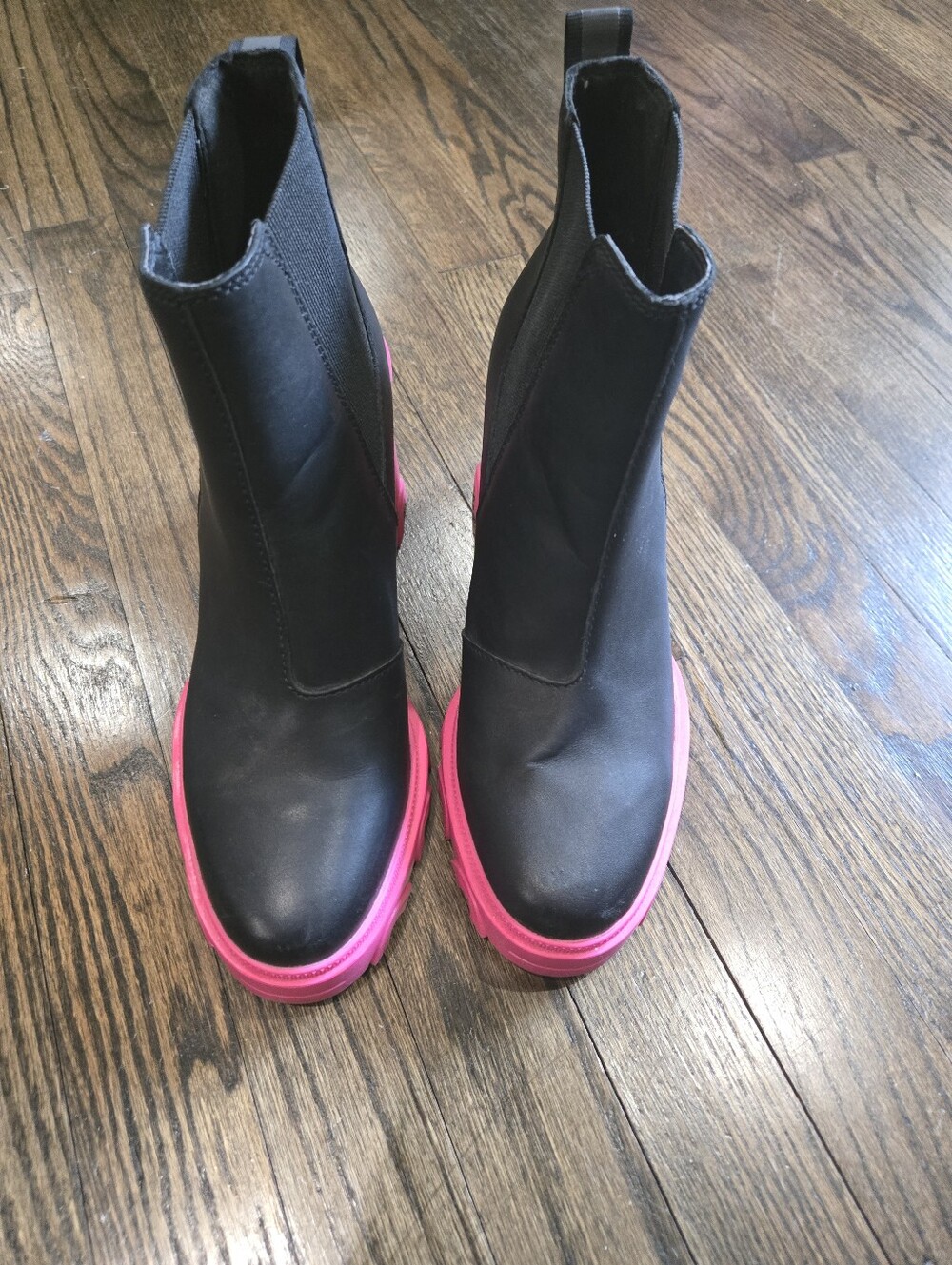Sorel Brex Heel Platform Chelsea Bootie Black And Pink Size 9 - Picture 3 of 10
